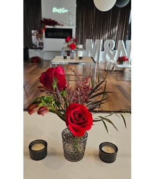Reverent Red  Bud Vase 