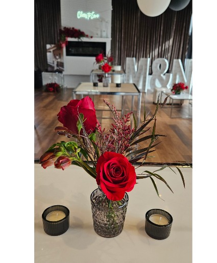 Reverent Red  Bud Vase 