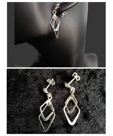 Rhombus Drop Earrings  in Hyattsville, MD | Rosemery's Flower & Jewelry