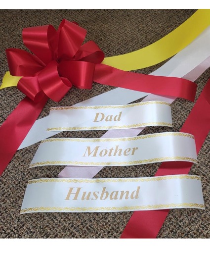 Ribbon Script  Add to funeral arrangement 