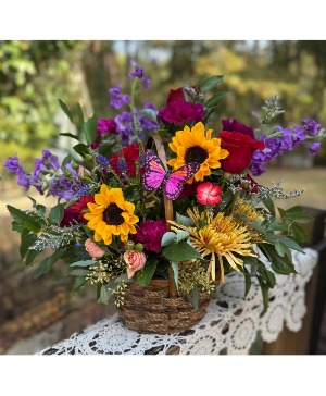 Rich Blessings Basket Basket of Florals