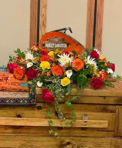 Ride with the Angels  Casket Spray