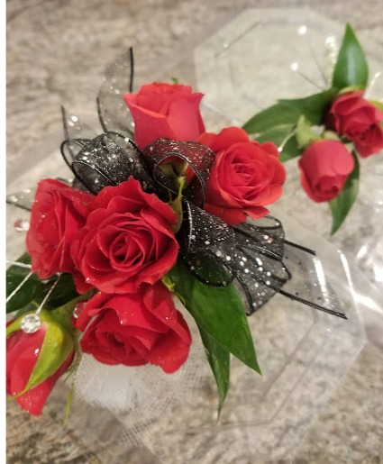 Ritzy red  wrist corsage