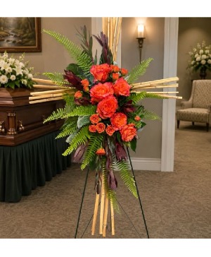 River Cane Cross Standing Spray