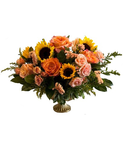 Rococo Peach in Gold Pedestal