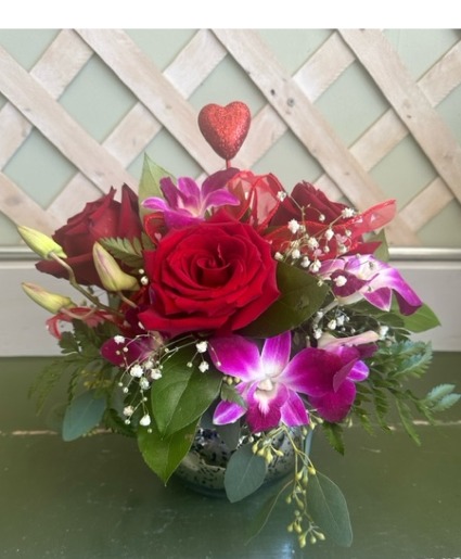 ROMANCE BOUQUET VASED ARRANGEMENT