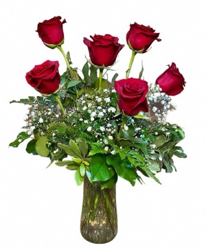 Romancing the Rose 6 Red Roses