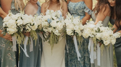 Romantic Garden-Inspired Wedding Florals  Bridal Party 