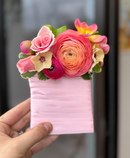 Romantic Ranunculus  Pocket Square Boutonniere
