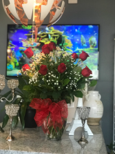 romantic red  classic Glass vase 