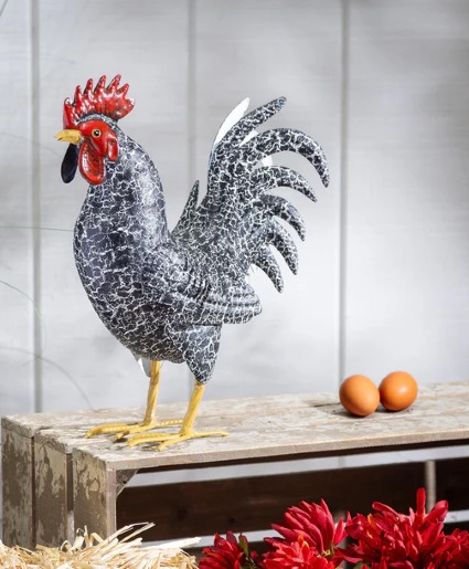 Metal decorative Rooster  14" Tall