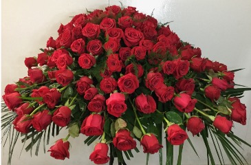 Rosary of Red Roses  Casket Spray  in Albany, CA | GOLDEN POPPY FLORIST