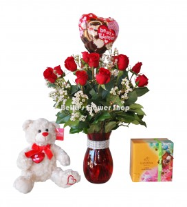 Rosas Y Chocolates Teddy, Balloon Chocolate included