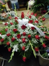 Rose and Gladiola (C 23)  Casket Spray
