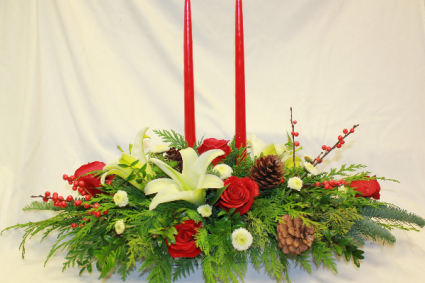 Rose and Lily centerpiece 
