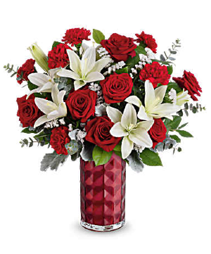 ROSE AND LILY PRISM FLOWER ARRANGEMENT