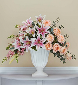 Rose and Lily Urn Sympathy