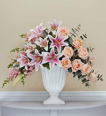 Rose and Lily Urn Sympathy