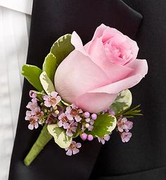 Rose & Wax Flower Boutonniere ALL COLORS AVAILABLE in Jacksboro, TX | AMBROSE FLORAL DESIGNS