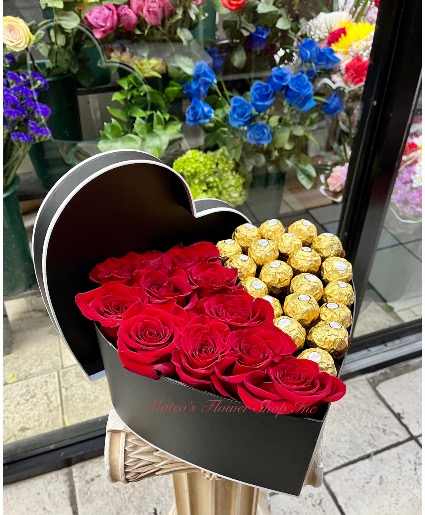 Rose & chocolate heart box  