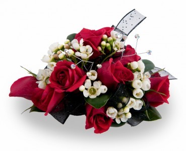 Rose Corsage White, Pink, Orange and Red Roses