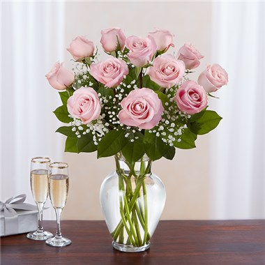 Rose Elegance ™ Premium Long Stem Pink Roses 