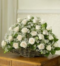 Rose Fireside Basket Send a Message of Respect