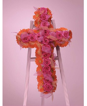 Rose Garden Cross Standing Spray