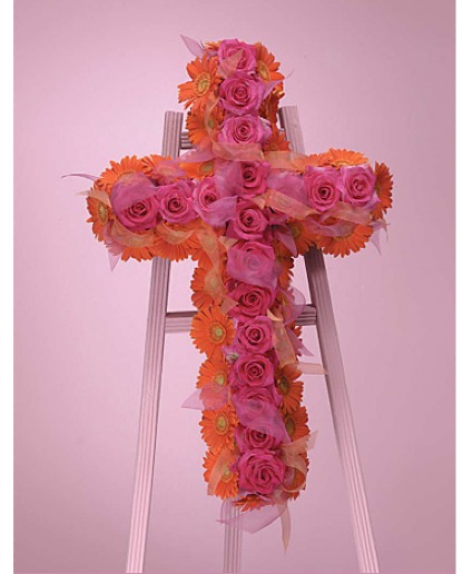 Rose Garden Cross Standing Spray