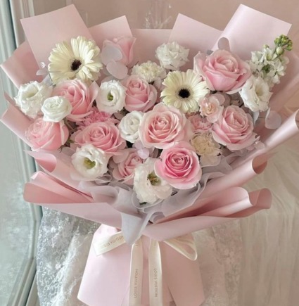 Rose Serenade Bouquet Bouquet made of 12 roses, gerber daysies, carnations,etc.