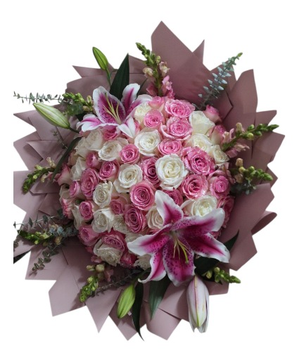 RoseLily Bouquet Wrapped bouquet