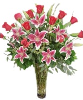 Full of Love Red Roses & Stargazer Lilys 