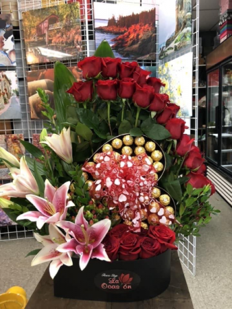 Roses and hear of chocolate  