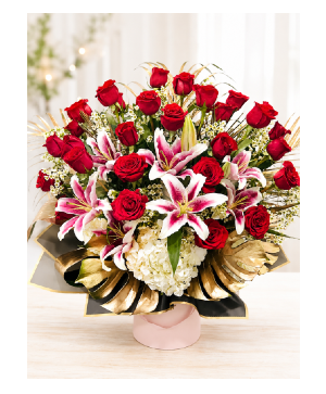 Roses and lilies in the box 