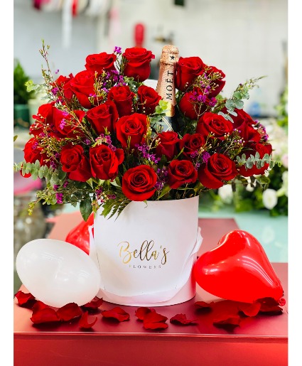 25 Roses and Moet 