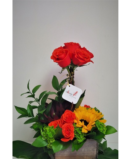 Roses and Sunflowers Autumn  Autumn Arrangement