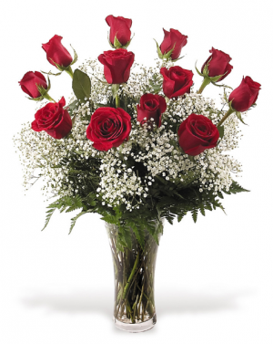 Roses are red my love 12 rose design