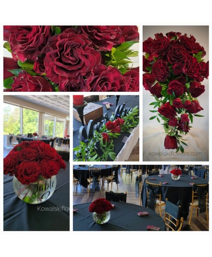 "Roses are Red" Wedding Flowers