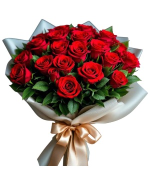 Roses Beautifully Wrapped in Paper 