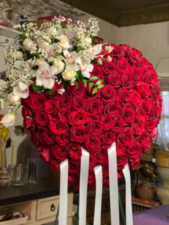 Red Rose bleeding heart  Arrangement