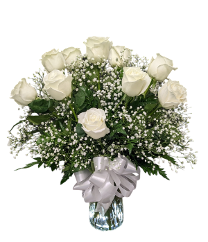 Roses by the Dozen - White Rose Arrangement