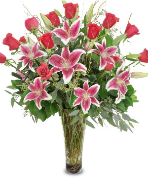 Roses & Lilies vase