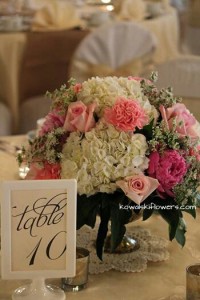 Roses, Peonies & Hygrangeas Reception Centerpieces in Whitesboro, NY | KOWALSKI FLOWERS INC.