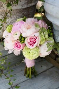 Roses, Peony, Green Hydrangea 