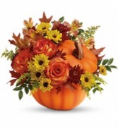 Roses & Pumpkin Fall Bouquet
