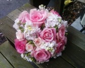 Roses, Stock and Berries Wedding Bouquet
