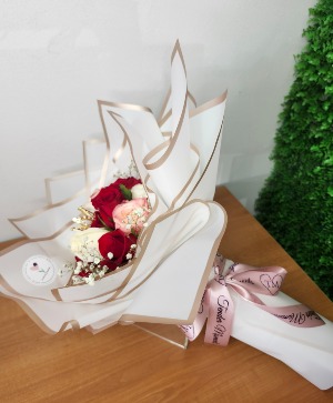 "BAE" - Mixed ROSES Wrapped Bouquet Special Wrapped Bouquet