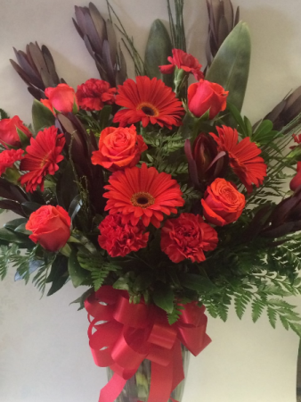 Rosey Red Vase Arrangement