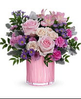 Rosy Pink Bouquet Teleflora's pearlescent sculpted pink glass