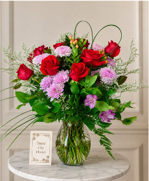 Rosy Romance fresh floral arrangement